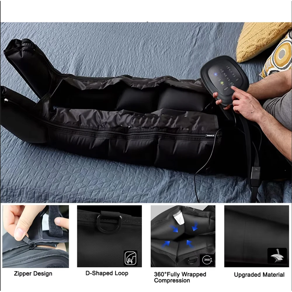 Air compression boots used while resting at home