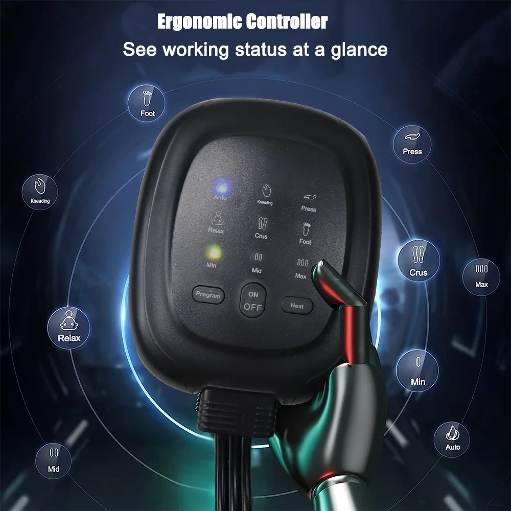 Leg Massager Machine Air Pressure Wraps Feet Ankles Calves for Deep Muscle Relaxation Compression Boots with Shiatsu Kneading