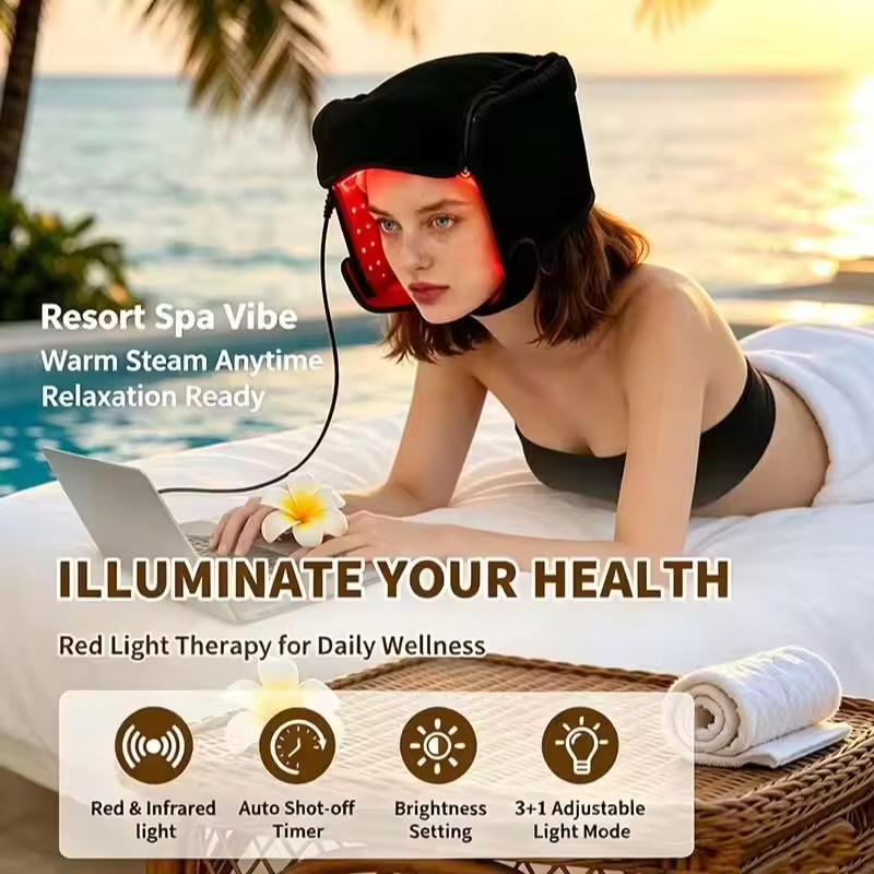 Red Light Cap Hair Growth Hat for Scalp Care Red Light Therapy Hat with Adjustable Timing Brightness for Home Use Gift for Men
