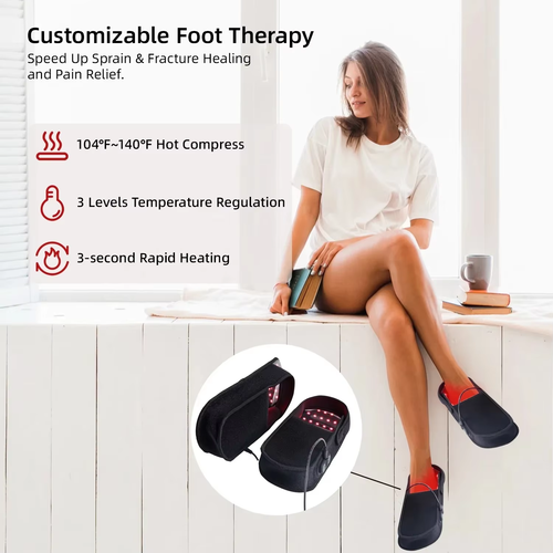 Red Light Therapy Slippers Infrared LED Foot Shoes 660nm 850nm Wavelength Pain Relief Recovery Home Spa Foot Care Wellness