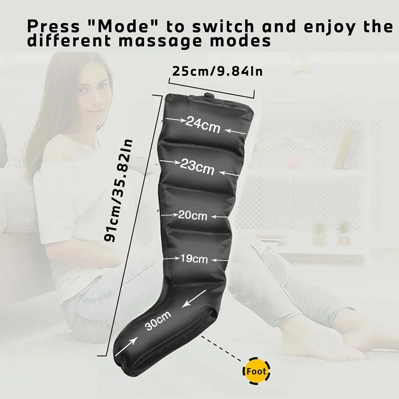 Leg Massager Machine Air Pressure Wraps Feet Ankles Calves for Deep Muscle Relaxation Compression Boots with Shiatsu Kneading